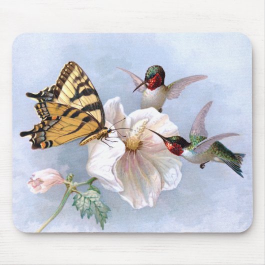Tapis De Souris Papillon et colibris (Devant)