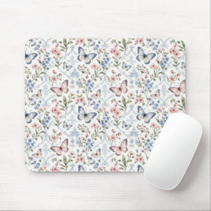 Tapis De Souris Papillon et fleur sauvage de style chinoiserie