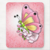 Tapis De Souris Papillon et fleurs mignons (Devant)