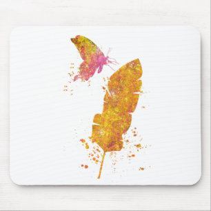 Tapis De Souris Papillon Feuille Forêt Sauvage Nature Monde Terre