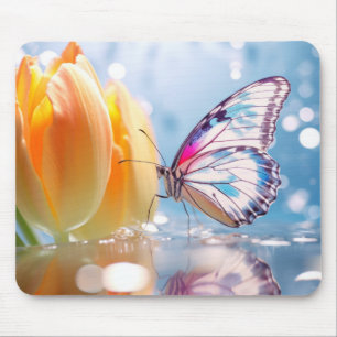 Tapis De Souris Papillon Fleur Nature Serene Tranquille