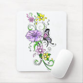 Tapis De Souris Papillon floral (Avec souris)