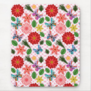 Tapis De Souris Papillon Floral de Jardin de Printemps Moderne