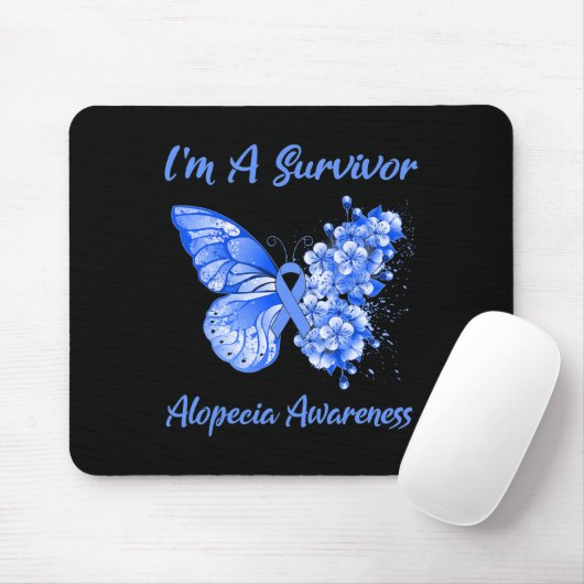 Tapis De Souris Papillon I'm A Survivor Alopecia Awareness 1 (Avec souris)