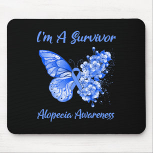 Tapis De Souris Papillon I'm A Survivor Alopecia Awareness 1