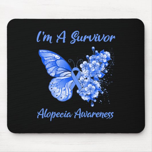 Tapis De Souris Papillon I'm A Survivor Alopecia Awareness 1 (Devant)