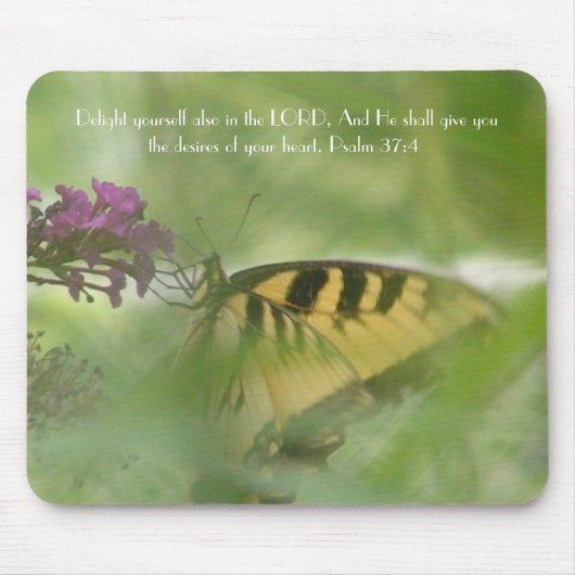 Tapis De Souris Papillon jaune avec le vers (Devant)