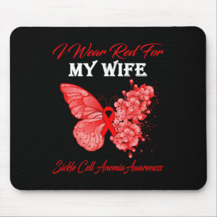 Tapis De Souris Papillon Je Porte Le Rouge Pour Mon Épouse Anemi C