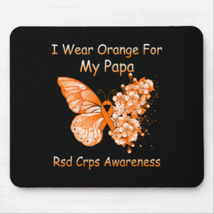 Tapis De Souris Papillon Je Porte Orange Pour Mon Papa RSD CRPS Aw