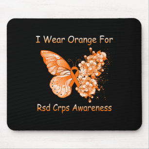 Tapis De Souris Papillon Je Porte Orange Pour RSD CRPS Sensibilisa