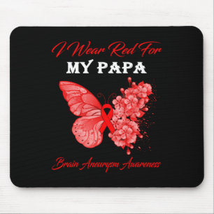 Tapis De Souris Papillon Je Porte Rouge Pour Mon Papa Cerveau Aneu