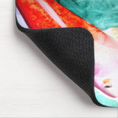 Tapis De Souris Papillon Koi aquarelle Art de poisson japonais (Coin)