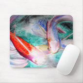 Tapis De Souris Papillon Koi aquarelle Art de poisson japonais (Avec souris)