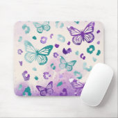 Tapis De Souris Papillon léopard blanc pourpre (Avec souris)