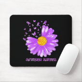 Tapis De Souris Papillon marguerrier violet ruban Fibromyalgie (Avec souris)