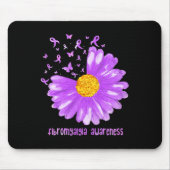Tapis De Souris Papillon marguerrier violet ruban Fibromyalgie (Devant)