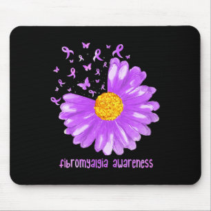 Tapis De Souris Papillon marguerrier violet ruban Fibromyalgie