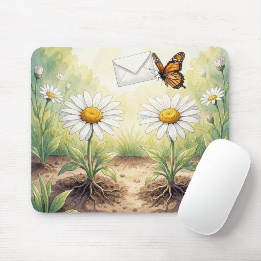 Tapis De Souris Papillon Monarque Livrant du Courrier (Avec souris)