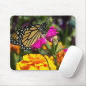 Tapis De Souris Papillon monarque sur marigold-mousepad rose (Avec souris)