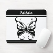 Tapis De Souris Papillon monochrome customisé Mousepad (Avec souris)