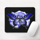 Tapis De Souris Papillon Mousepad de rose de pourpre (Avec souris)