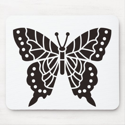 Tapis De Souris Papillon noir et blanc (Devant)