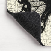 Tapis De Souris Papillon noir et blanc sur Arrière - plan fissuré (Coin)