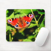 Tapis De Souris Papillon paon, papillon, feuille (Avec souris)