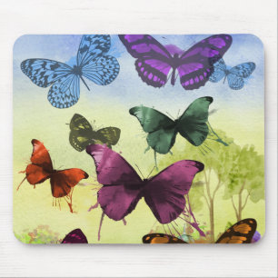 Tapis De Souris Papillon papillon vintage Ancien art d'illustratio
