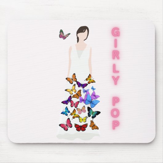 Tapis de souris papillon pop girly (Devant)