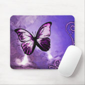 Tapis De Souris Papillon pourpre Mousepad (Avec souris)