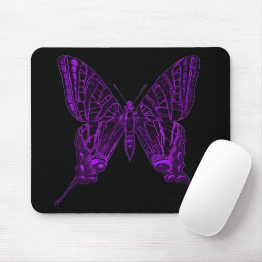 Tapis De Souris Papillon pourpre Mousepad (Avec souris)