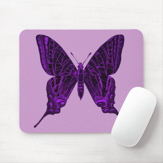 Tapis De Souris Papillon pourpre Mousepad (Avec souris)