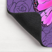 Tapis De Souris Papillon Rose Et Art Rose - (Coin)