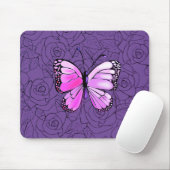 Tapis De Souris Papillon Rose Et Art Rose - (Avec souris)