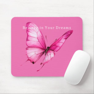 Tapis De Souris Papillon Rose Girly Chic