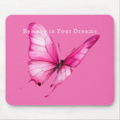 Tapis De Souris Papillon Rose Girly Chic (Devant)