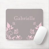 Tapis De Souris Papillon rose Mousepad floral (Avec souris)
