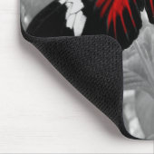 Tapis De Souris Papillon rouge noir et blanc (Coin)