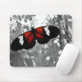 Tapis De Souris Papillon rouge noir et blanc (Avec souris)