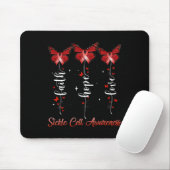 Tapis De Souris Papillon Ruban Faith Hope Love Sickle Cell Aware (Avec souris)