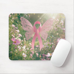 Tapis De Souris Papillon Ruban Rose dans un Jardin