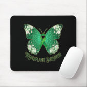 Tapis De Souris Papillon ruban vert mandala survivant de transplan (Avec souris)