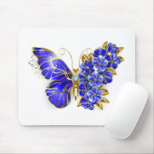Tapis De Souris Papillon Saphir Fleur (Avec souris)