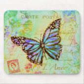 Tapis De Souris Papillon sarcelle et violet (Devant)