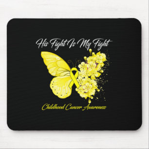 Tapis De Souris Papillon Son combat est ma lutte contre le cancer 