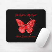 Tapis De Souris Papillon Son Combat Est Mon Combat Sensibilisation (Avec souris)