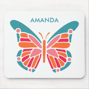 Tapis De Souris Papillon stylisé nom personnalisé mousepad
