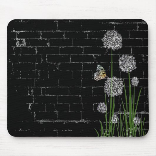 Tapis De Souris Papillon sur fleur sauvage de bouffée (Devant)