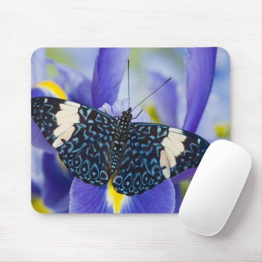 Tapis De Souris Papillon tropical violet iris (Avec souris)